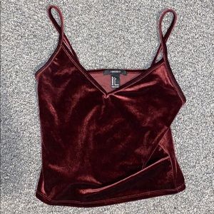Burgundy Velvet Top Small